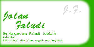 jolan faludi business card